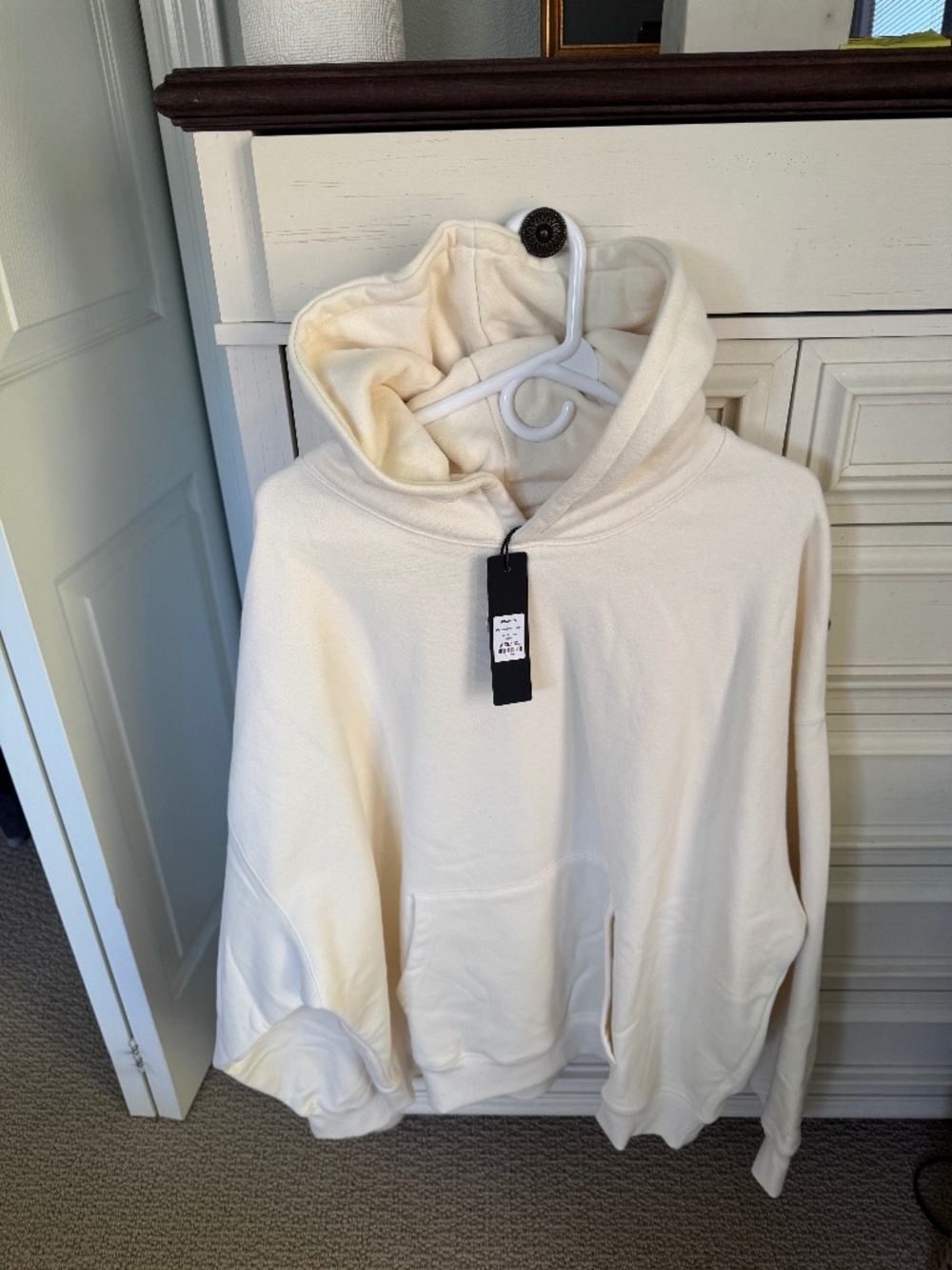 Fashion Nova Men 410 Oversized Hoodie Cream XL NWT